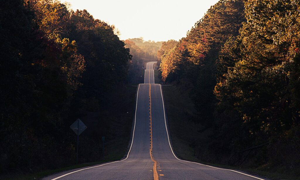 A road between mountains